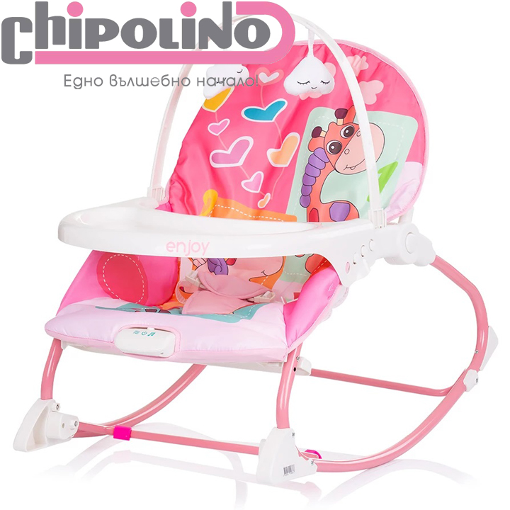 Șezlong Chipolino cu vibrații și muzică Enjoy Pink SHENJ0210